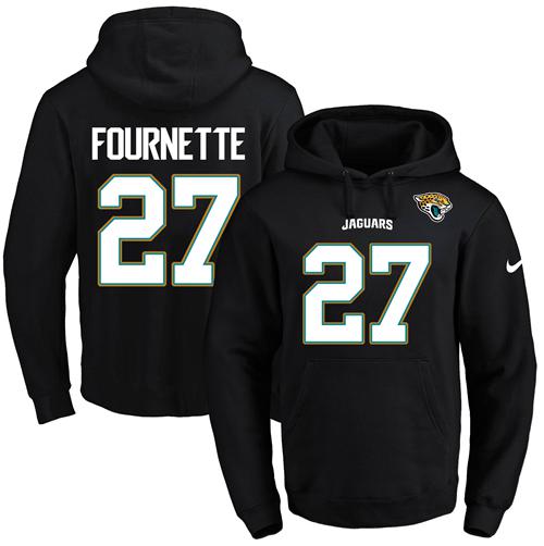 Nike Jaguars #27 Leonard Fournette Black Name & Number Pullover NFL Hoodie - Click Image to Close